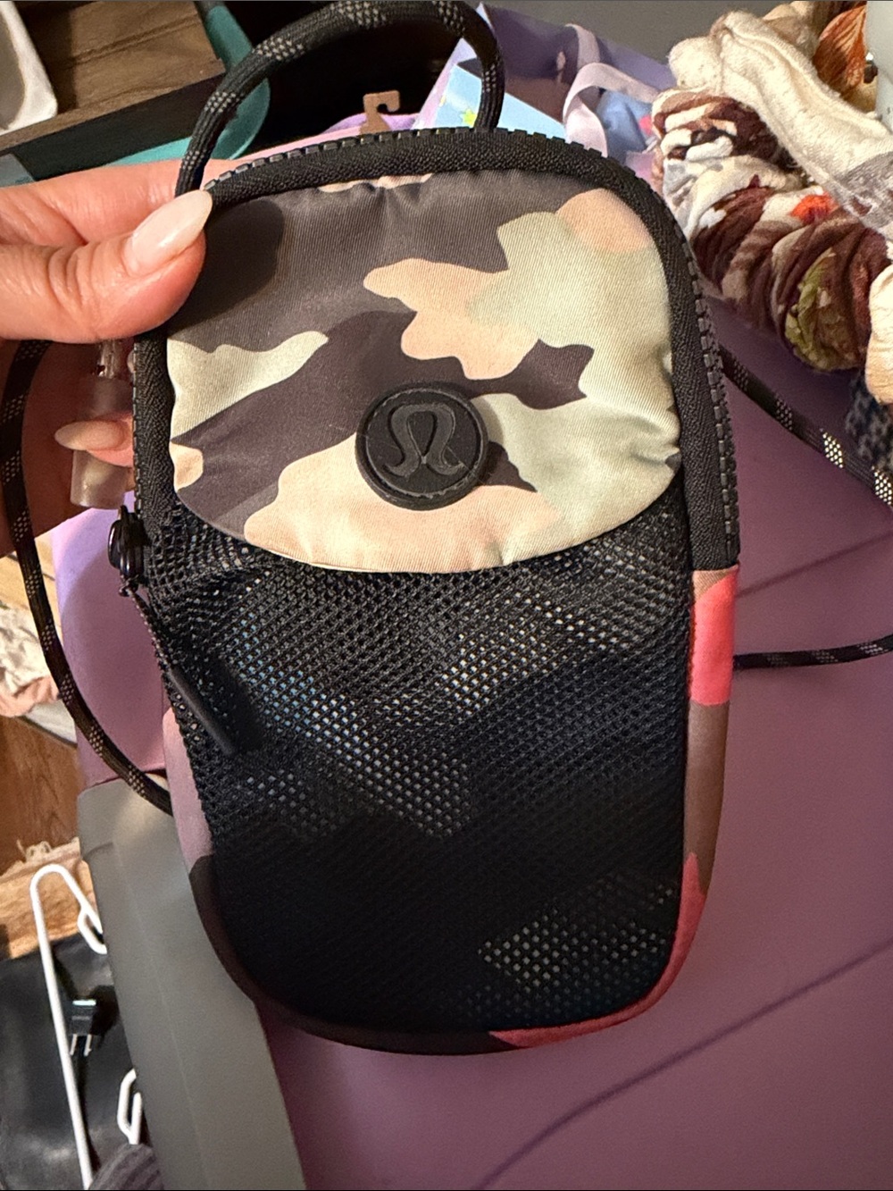 lululemon athletica Camo Crossbody Pouch in Black, Green, Tan, Pink
